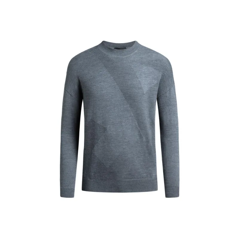 EMPORIO ARMANI Intarsia knit Logo Virgin Wool Jumper-7