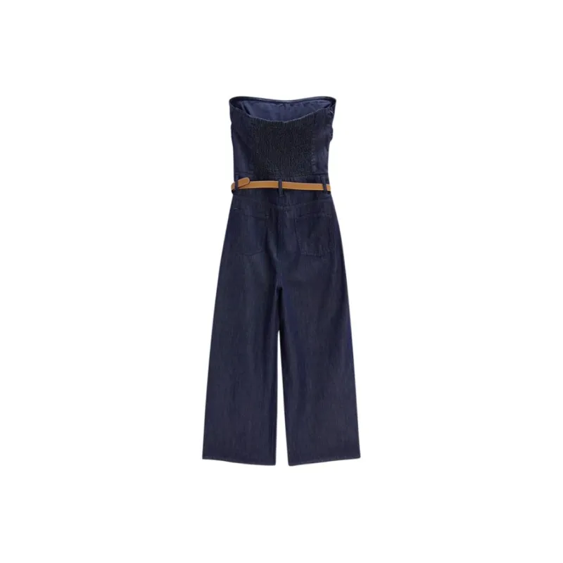 Love To Serve Jumpsuit Women's Denim Dark Blue-1
