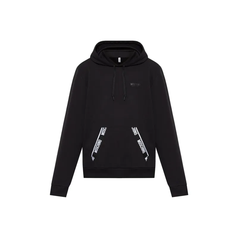 MOSCHINO Logo Detailed Drawstring Hoodie-0