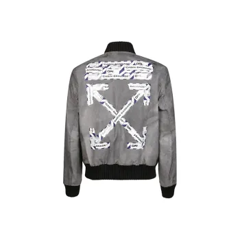 OFF WHITE Airport Tape Varsity Jacket