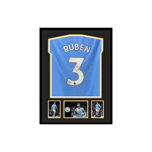 Three For Manchester City Jersey Beckett Official Certification, Deluxe Framing, Outer Frame Approx. 65x85cm Unisex
