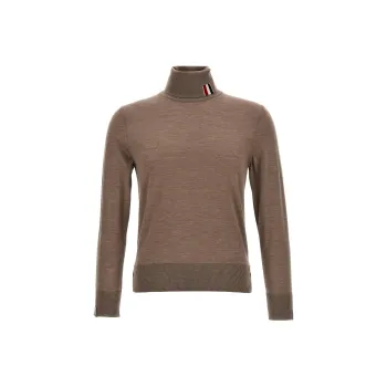 Thom E Jersey Striped Relaxed Turtleneck Jumper