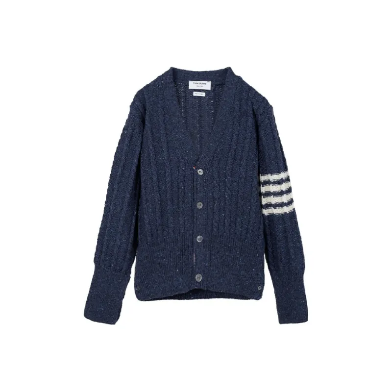 THOM BROWNE 4 Bar Knitted Cardigan-0