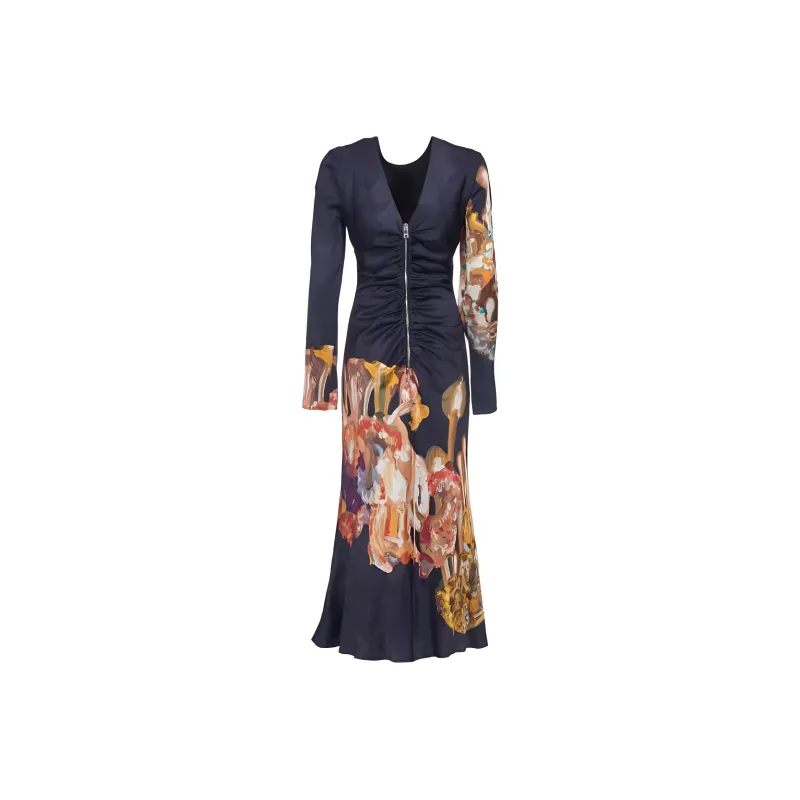 MSGM Rear Zipped Satin Dress-1