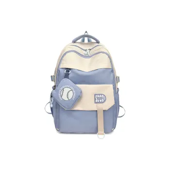 SEVENMOONS Nylon Fabric Backpack Women's Black/Purple/Khaki/Green/Blue/Pink