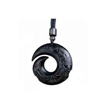 Lingxiang Yurun Obsidian Necklaces Unisex