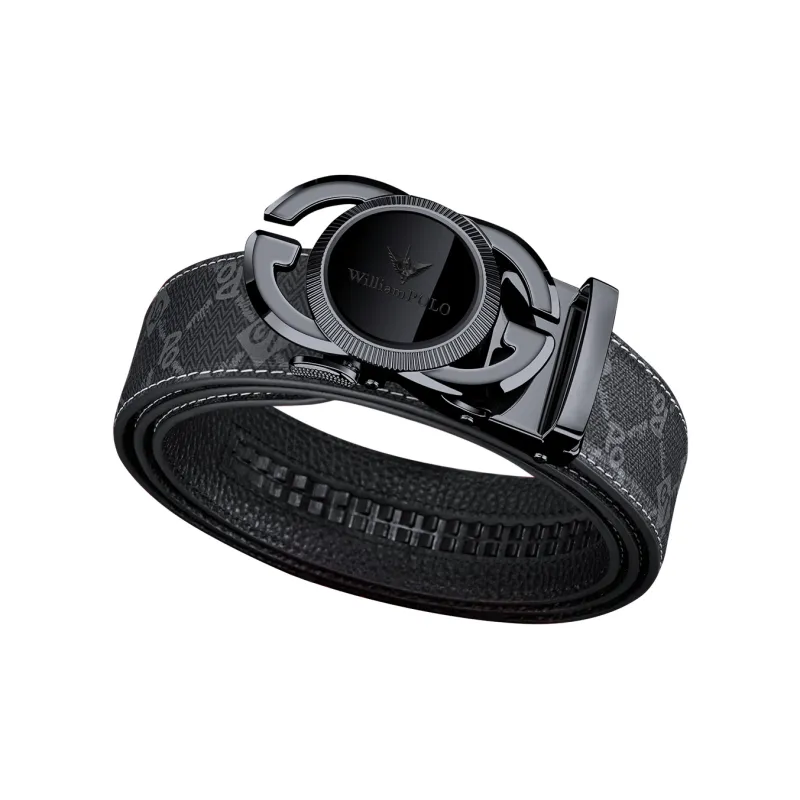 WilliamPOLO PVC/Cow Leather Belts Men's Multiple Colors 3.5cm Width-1
