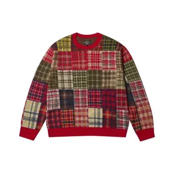 PALACE X Beams Plus Crew Patchwork Jacquard Knit