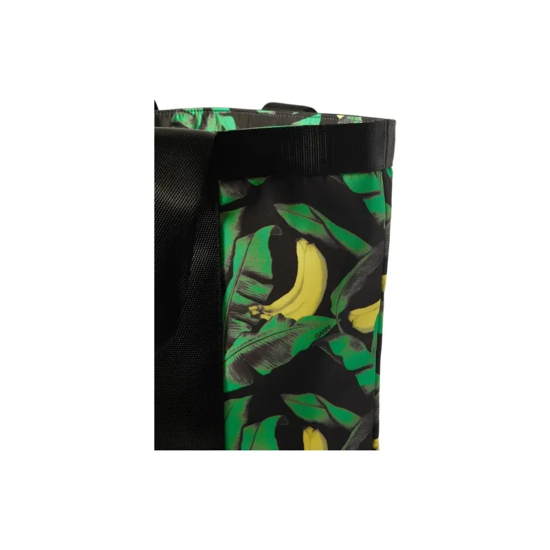 GANNI Polyester Tote Bag, Shopping Bag, Handbag Medium Size Women's Green-3