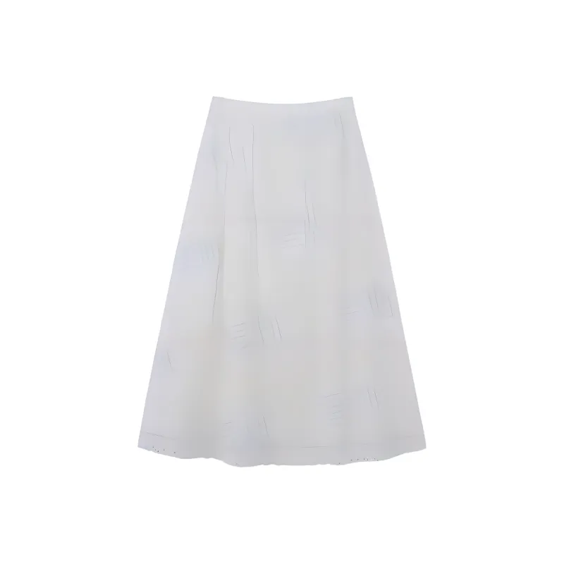 DOSOHEB Casual Long Skirt Women's White-1
