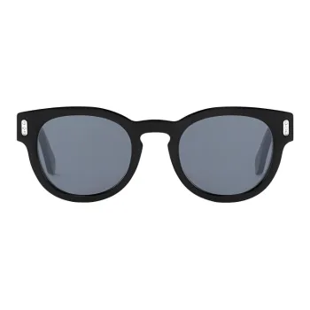 LOUIS VUITTON Acetate Metal Parts Round Sunglasses Men's Black