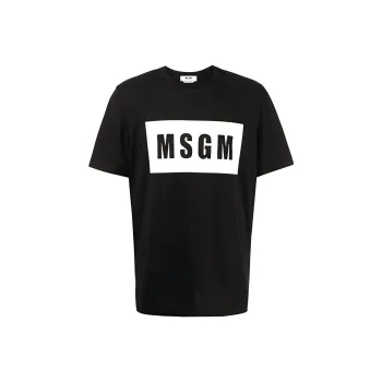 MSGM Logo Printed Crewneck T Shirt