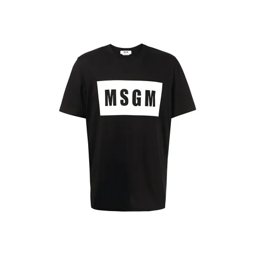 MSGM Logo Printed Crewneck T Shirt