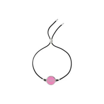 COACH Brass Plated, Enamel, Leather, Cubic Zircon Bracelets Women's Pink