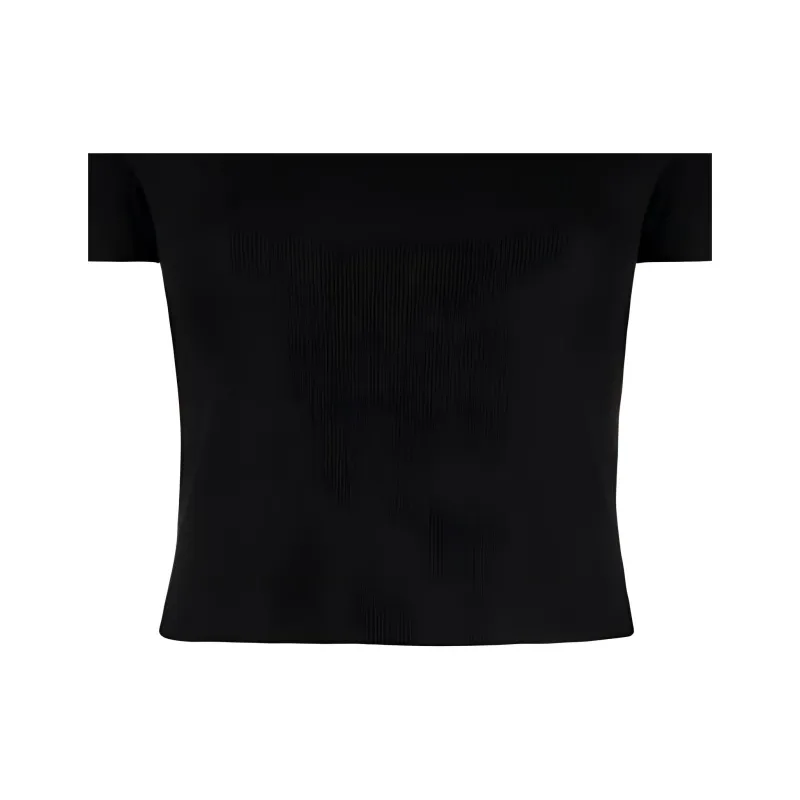 FENDI Logo-embroidered Cropped Cotton-blend T-shirt-6