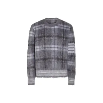 THOM BROWNE Tartan Crewneck Long Sleeved Jumper