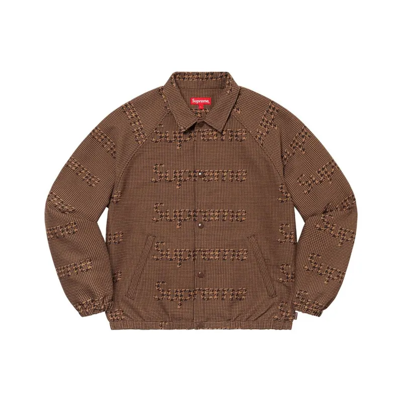 Supreme Houndstooth Logos Snap Front Jacket-0