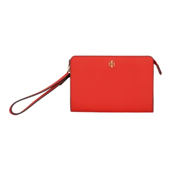 TORY BURCH Leather Wallet Clutch Women's Red