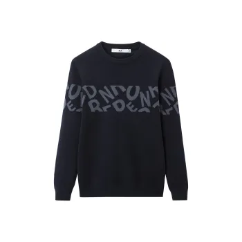 HLA Knitwear Men Dark Blue Pattern 58
