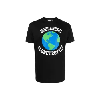 DSQUARED 2 Globetrotter Printed Crewneck T-Shirt