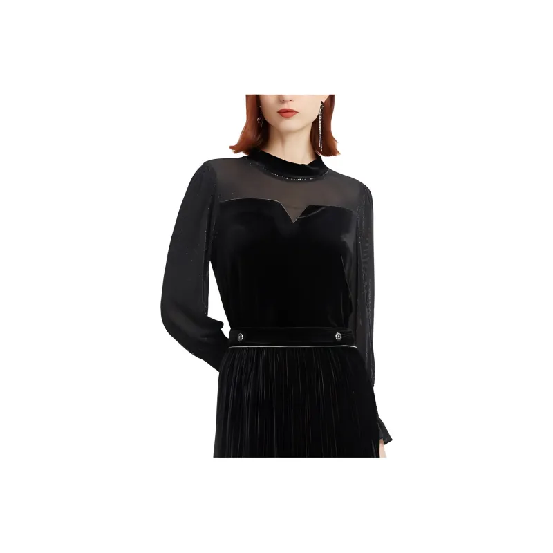 FINITY Chiffon Shirts Women's Black-1