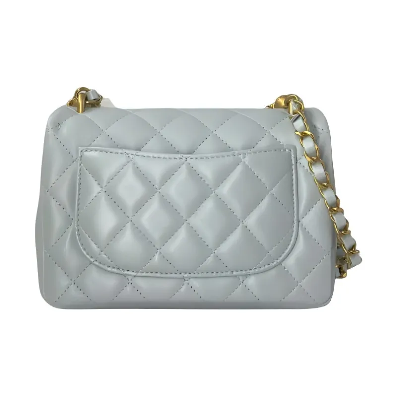 CHANEL Bright Lambskin Crossbody Bag, Shoulder Bag Mini Women's Mint Green-3