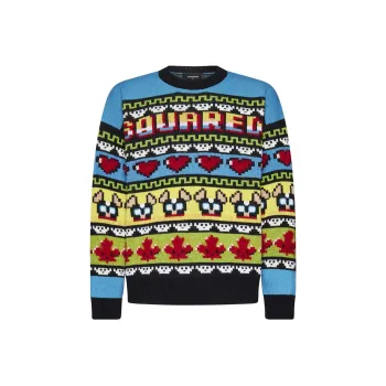 DSQUARED 2 Jacquard Crewneck Knitted Jumper