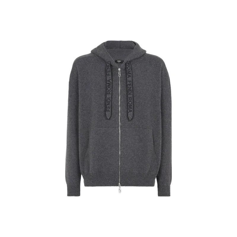 FENDI Drawstring Hooded Cardigan-0