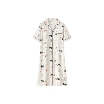PANXIANG Plus Size Loose Fit Maternity Home Pajamas Women's Apricot