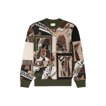 AIME LEON DORE Molina Patchwork Crewneck Sweater
