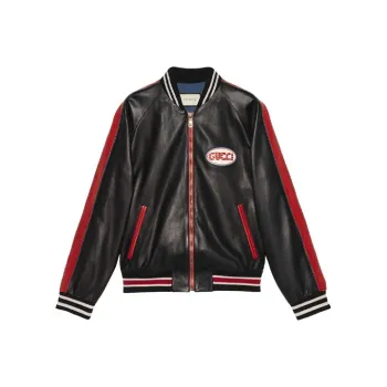 GUCCI Leather Bomber With GUCCI Pool Patch