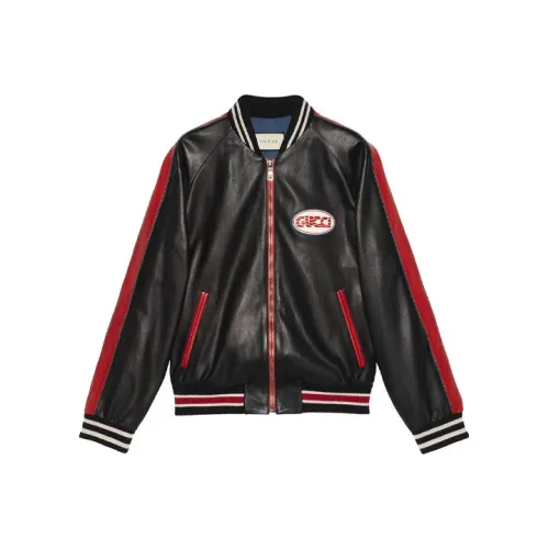 GUCCI Leather Bomber With GUCCI Pool Patch