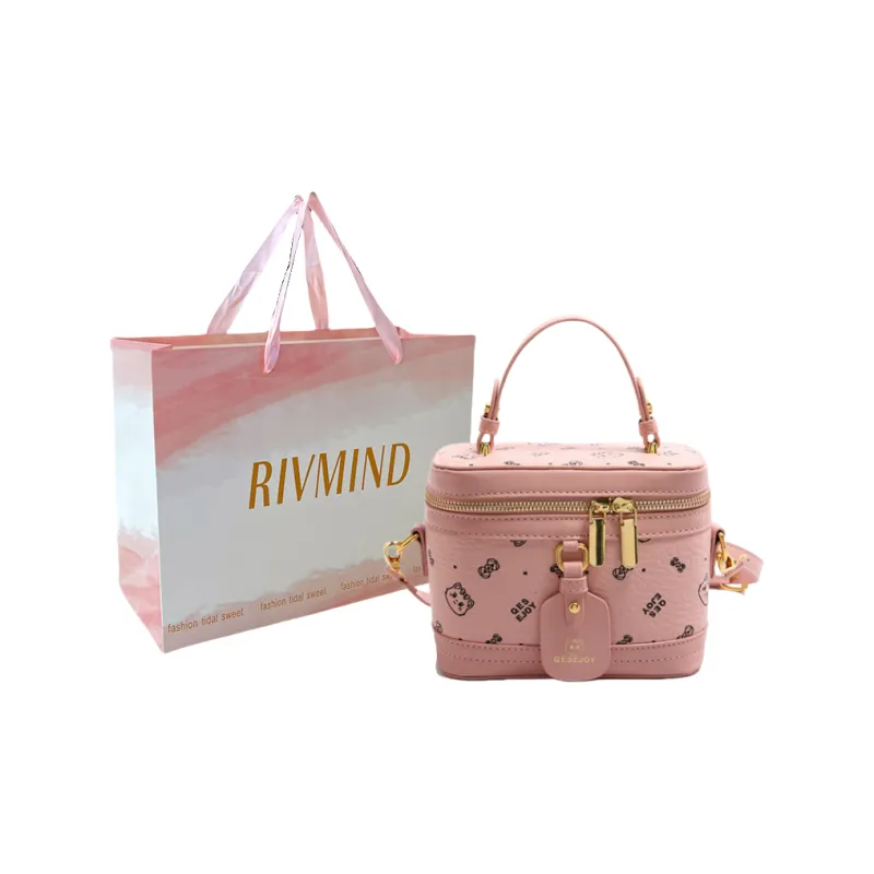 RIVMIND PU Handbag, Shoulder Bag, Crossbody Bag Women's Black/Pink/White/Brown-5