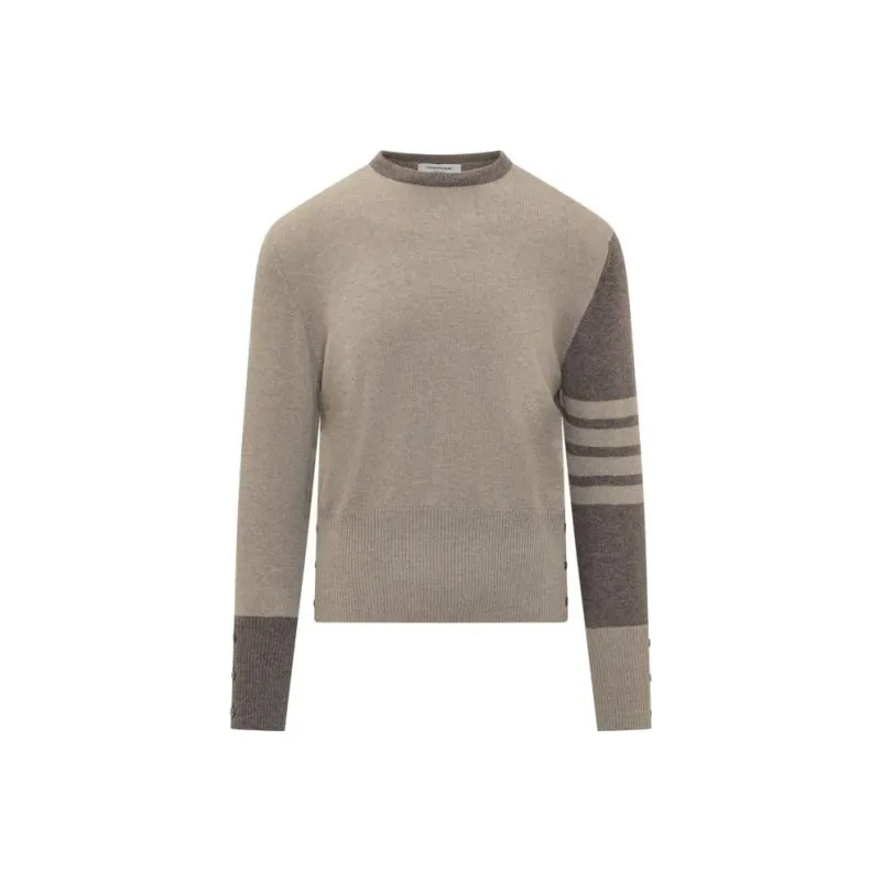 THOM BROWNE Striped Knitted Crewneck Jumper-0