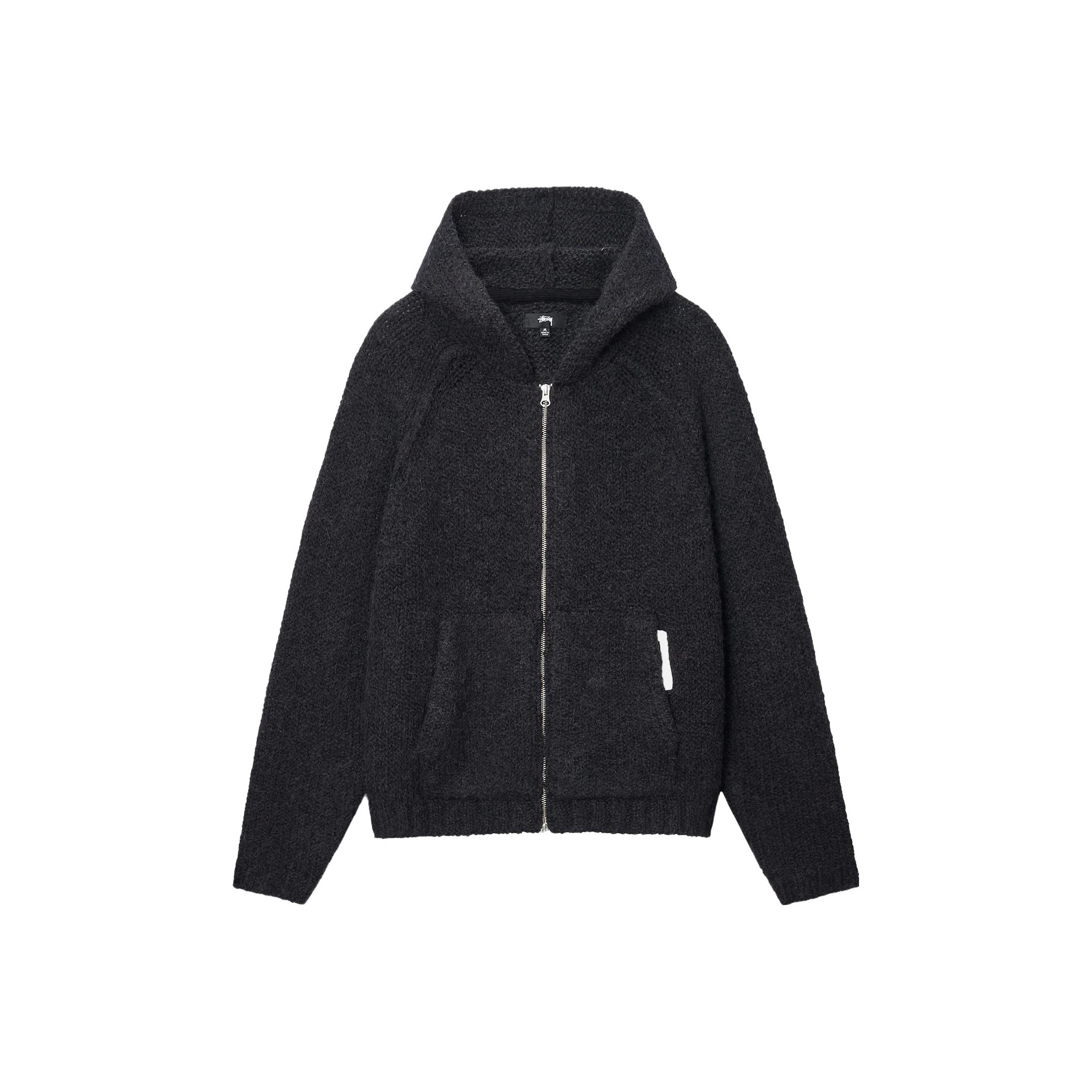 Stussy Chunky Knit Zip Hoodie Black 2XL - POIZON