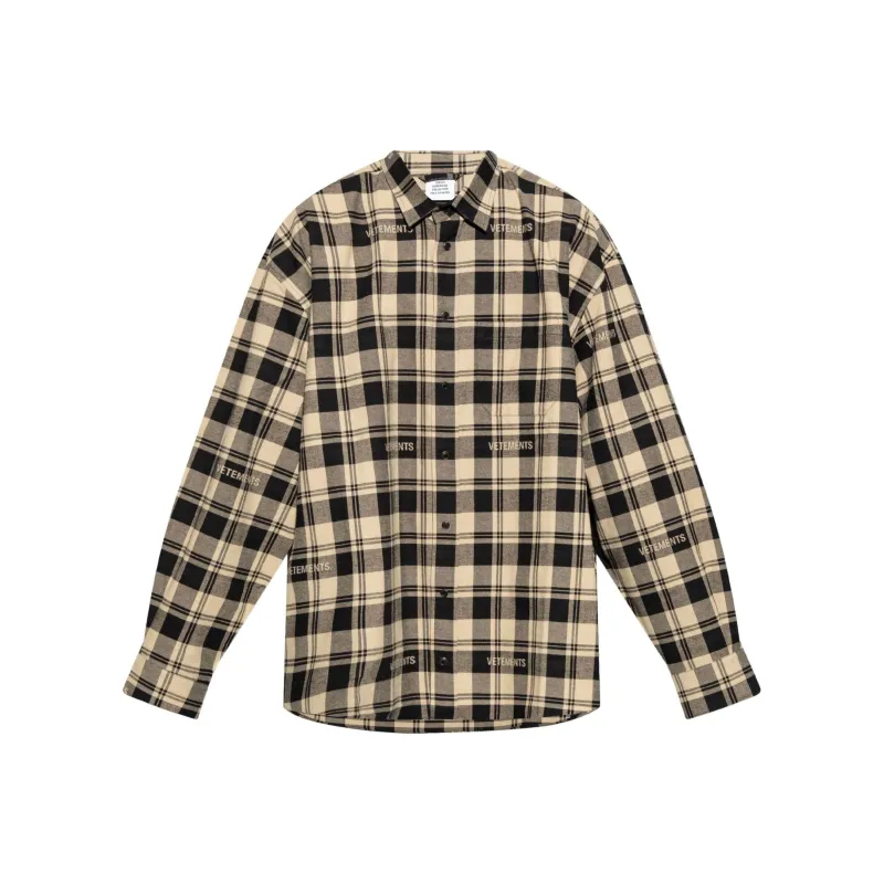 Vetements Logo Jacquard Plaid Shirt-0
