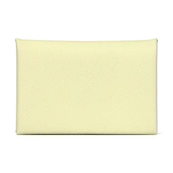HERMES Calvi Epsom Leather Coin Purse Wallets Card Holders Regular Women's Milton Yellow