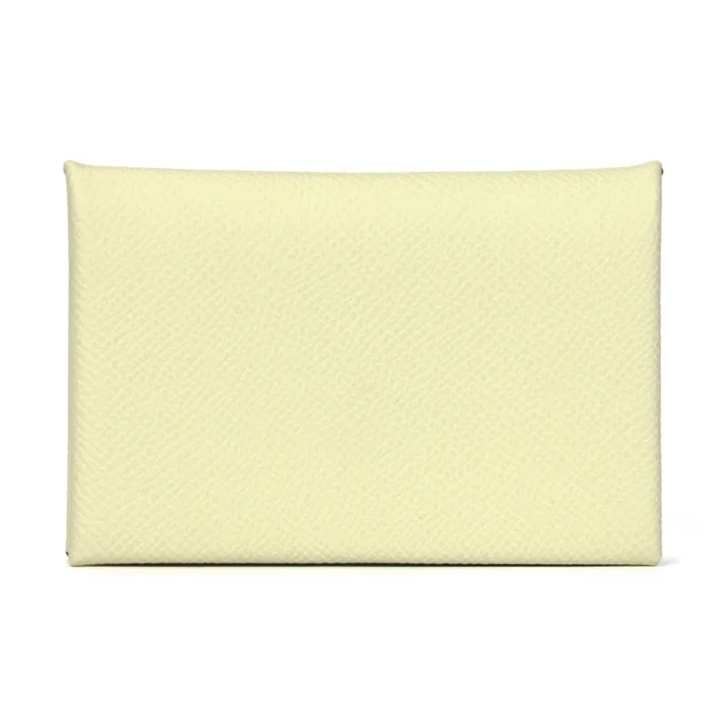 HERMES Calvi Epsom Leather Coin Purse Wallets Card Holders Regular Women's Milton Yellow-0