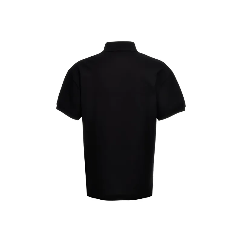 PALM ANGELS Monogram Embroidered Short Sleeved Polo Shirt-1