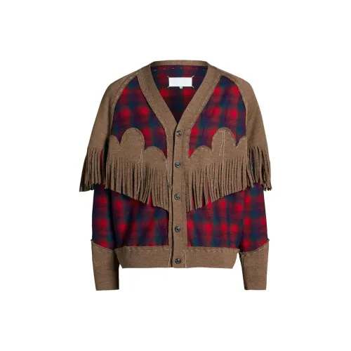 Maison Margiela X Pendleton Fringe trim Wool Cardigan