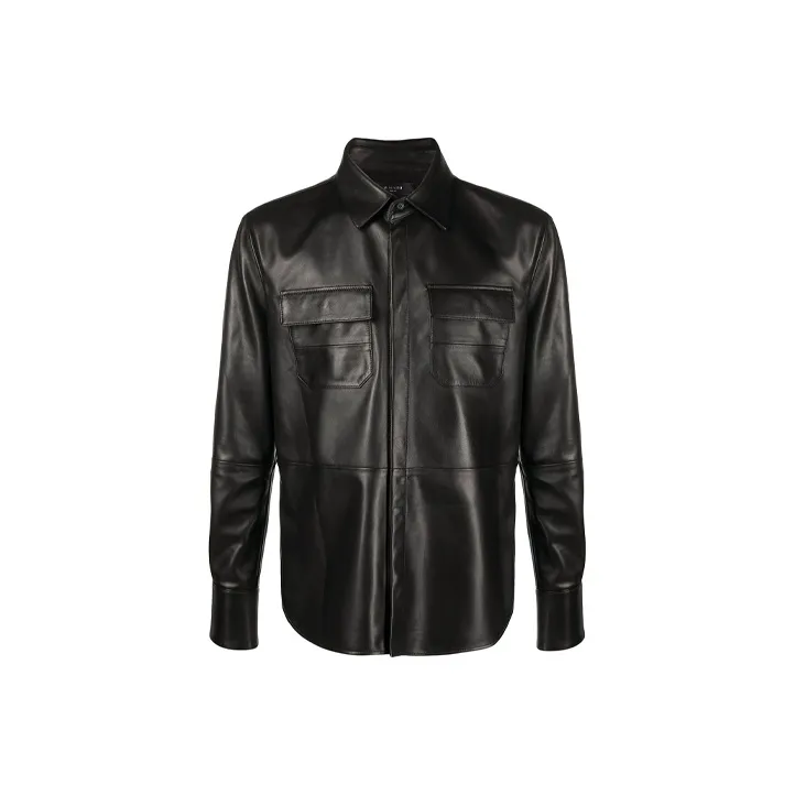 AMIRI Double Pocket Leather Button Up-0