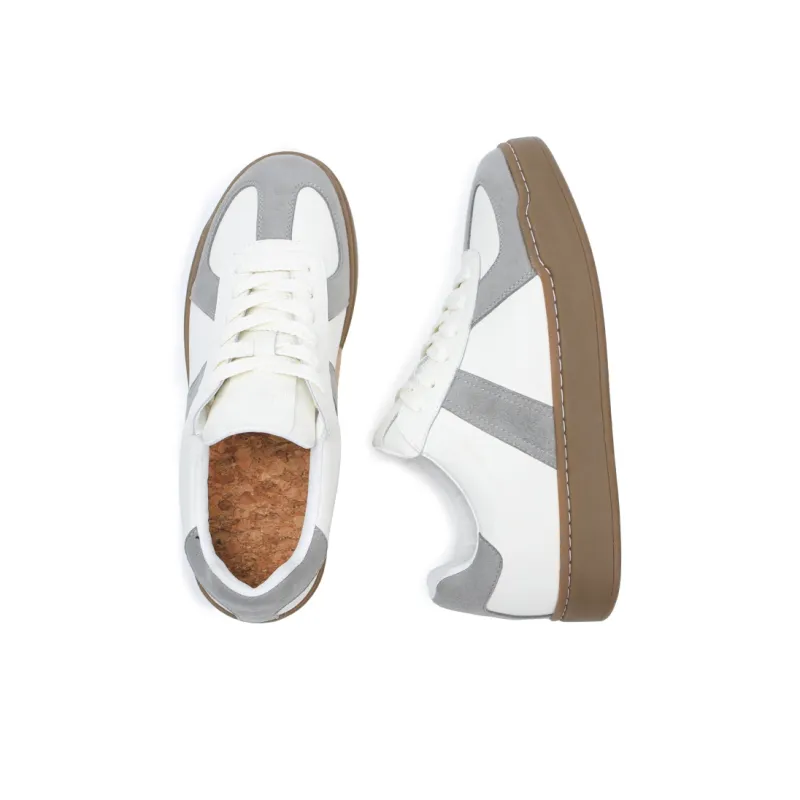 ZONEJOY Low Top Skateboard Shoes Men's Gray White-2