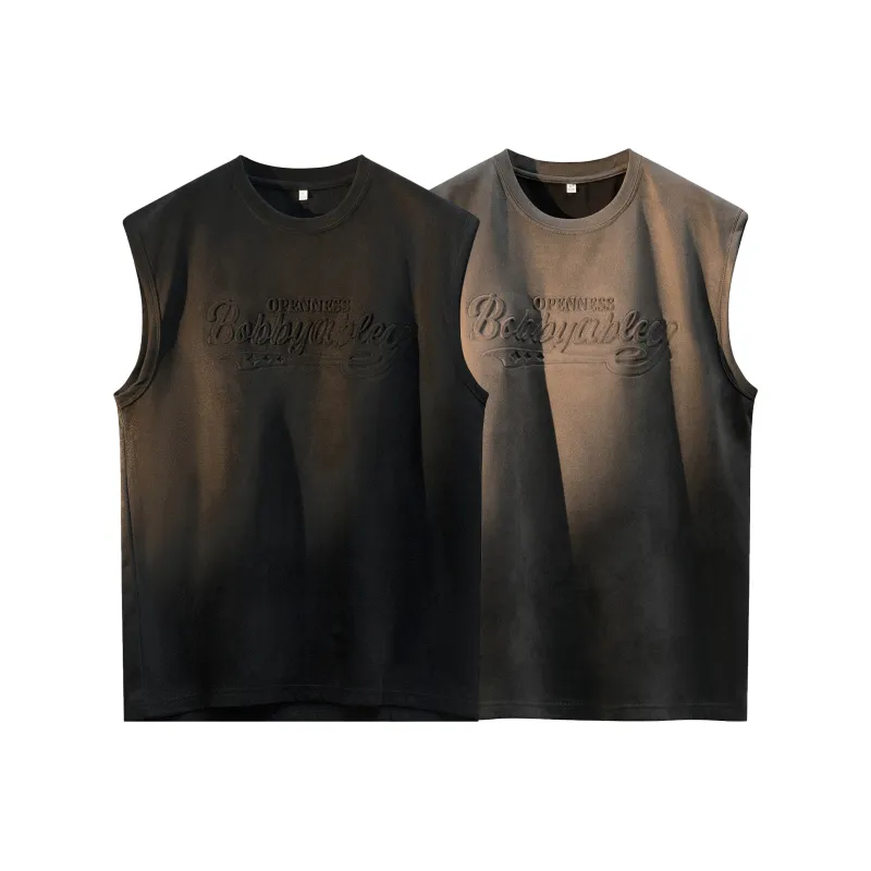 BOBBY ABLEY Versatile Loose Fit Straight Fit Letter Moisture Wicking Sleeveless Tank Top Unisex-35