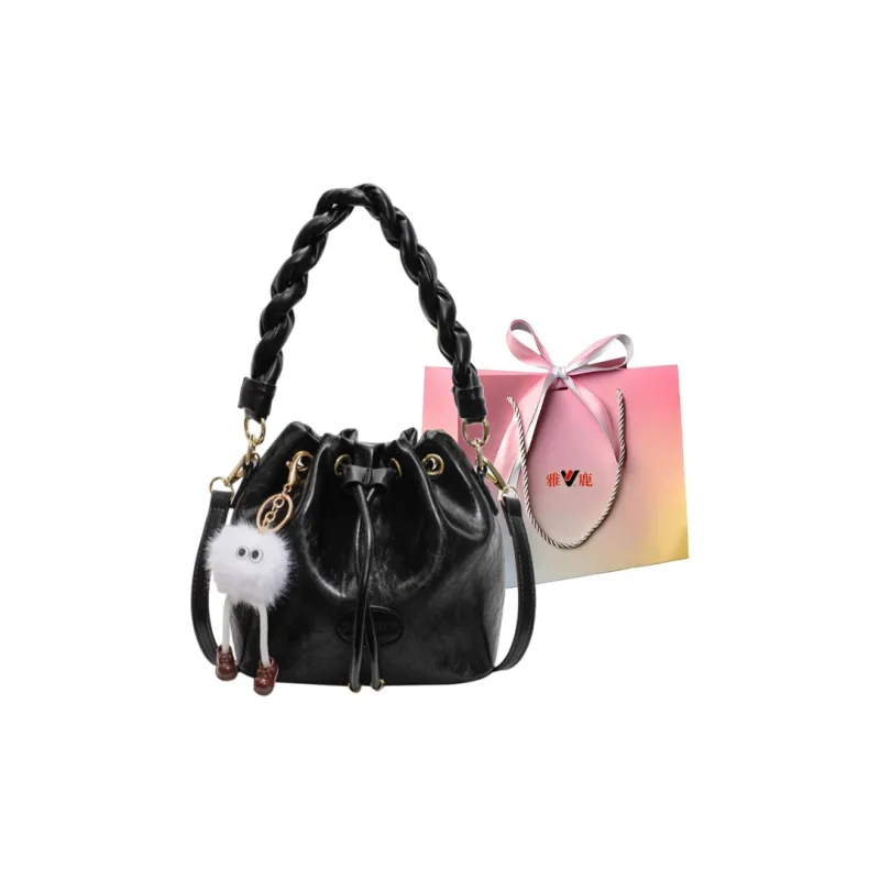 Yalu PU Shoulder Bag, Crossbody Bag, Handbag Regular Women's Black/Pink/Ecru/Silver-0