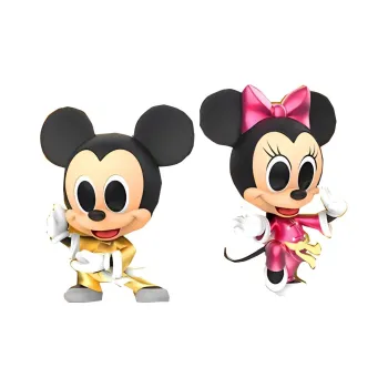 Hot Toys Mickey Cosb694 Kung Fu Mickey And Minnie Metal Color Edition Chibi Figures