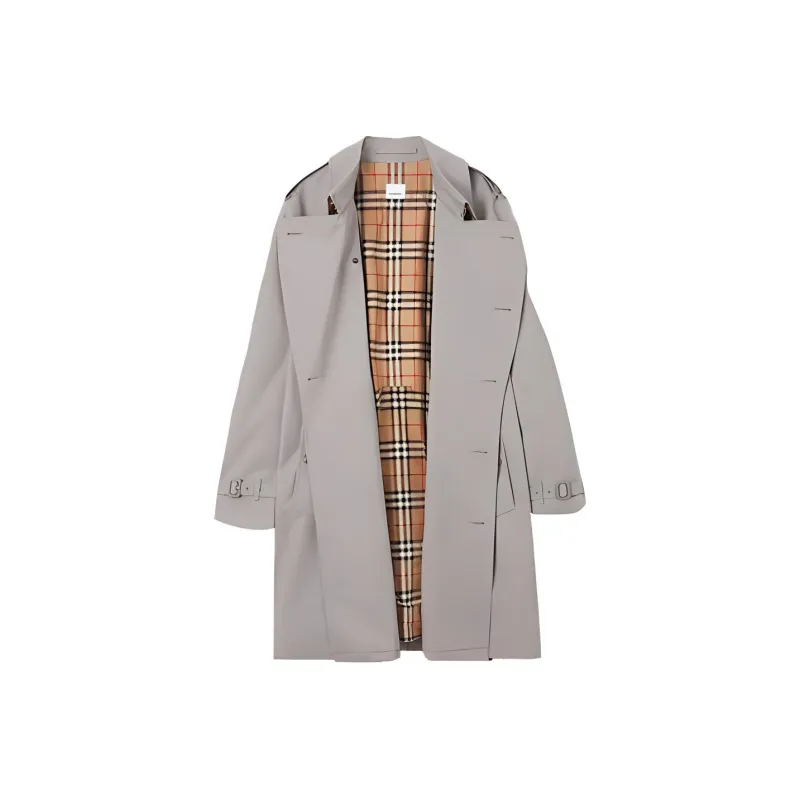Burberry Trench Coats Men Gray-1