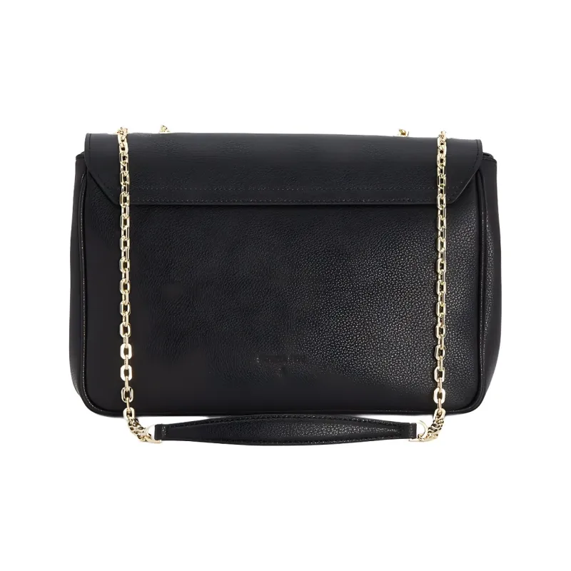 Patrizia Pepe Cow Leather Shoulder Bag, Crossbody Bag, Handbag Women's Black-2