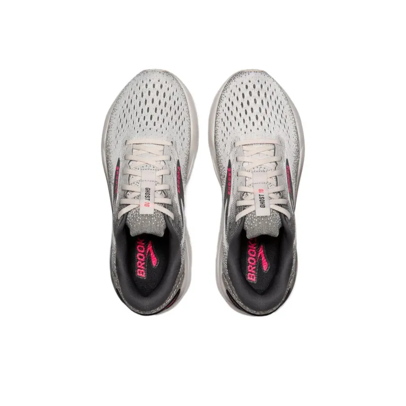 Brooks Ghost 16 Abrasion Resistant Breathable Moisture Wicking Low Top Running Shoes Women's Gray-2
