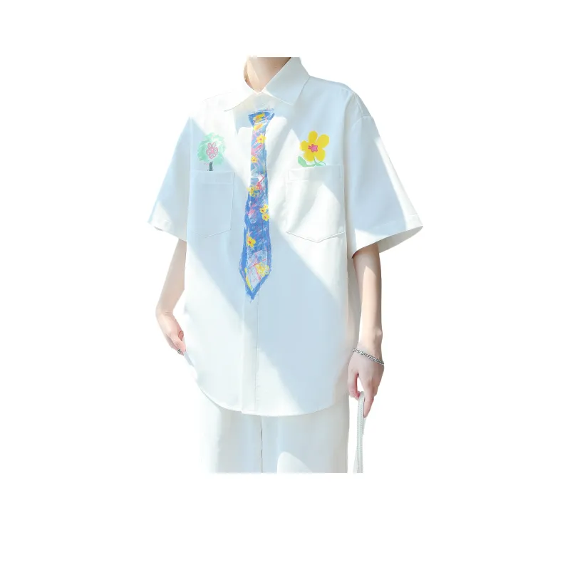 PAINT STAIN Classic Shirt Unisex Pure White Color-0