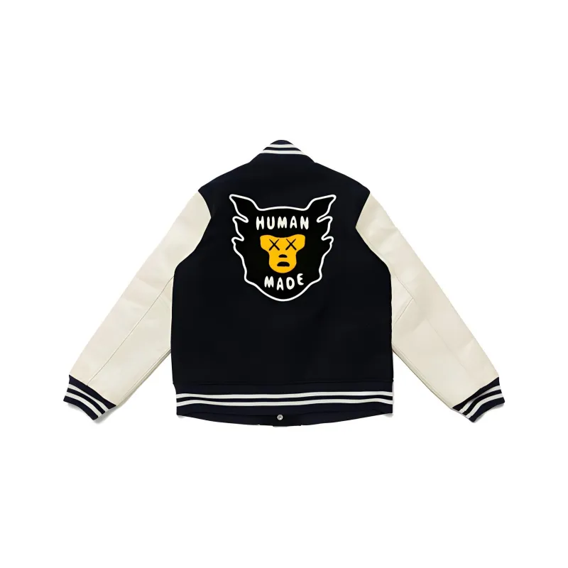 KAWS X HUMAN MADE Varsity Jacket-1